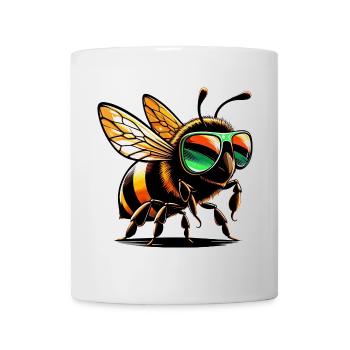 Biene mit Sonnenbrille - Tasse - Weiß - Vorne