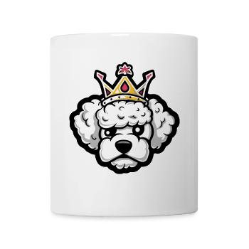 Pudel Hund Kopf Krone - Tasse - Weiß - Vorne