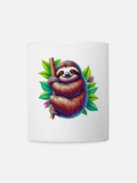 Faultier - Tasse - Weiß