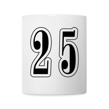 25 Zahl symbol - Tasse - Weiß - Vorne