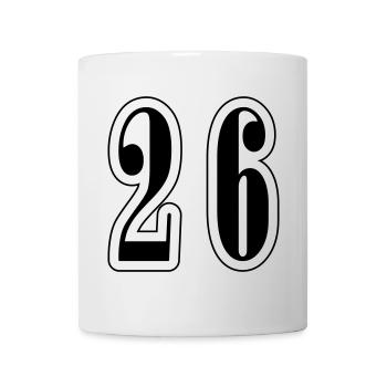 26 Zahl symbol - Tasse - Weiß - Vorne