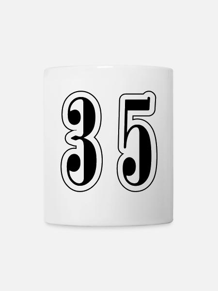 35 Zahl symbol - Tasse - Weiß