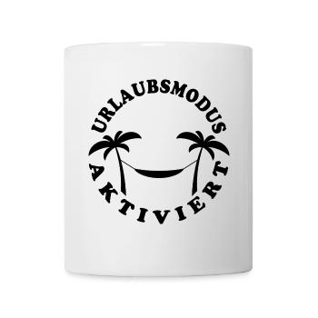 Palmen Hängematte - Urlaubsmodus aktiviert - Tasse - Weiß - Vorne