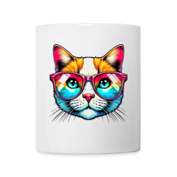 Kater mit Sonnenbrille - Tasse - Weiß - Vorne