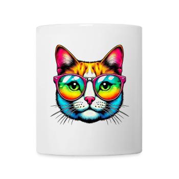Kater mit Sonnenbrille - Tasse - Weiß - Vorne