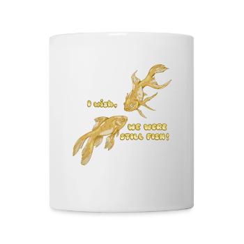 J’AIMERAIS QUE NOUS SOYONS ENCORE DES POISSONS DRÔLES DE POISSONS ROUGES - Mug blanc - blanc - Devant