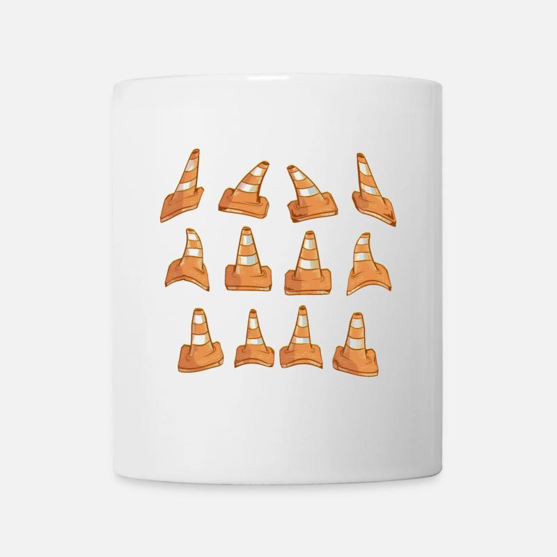 Cônes de construction ou de sécurité routière - Mug blanc - blanc