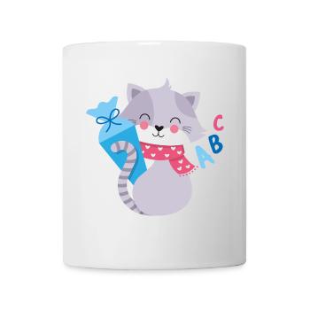 Cat with school cone school enrollment - Mug - white - Front