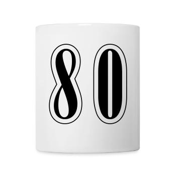 80 Zahl Symbol - Tasse - Weiß - Vorne