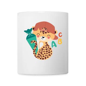 Léopard avec cône d’écolier - Mug blanc - blanc - Devant