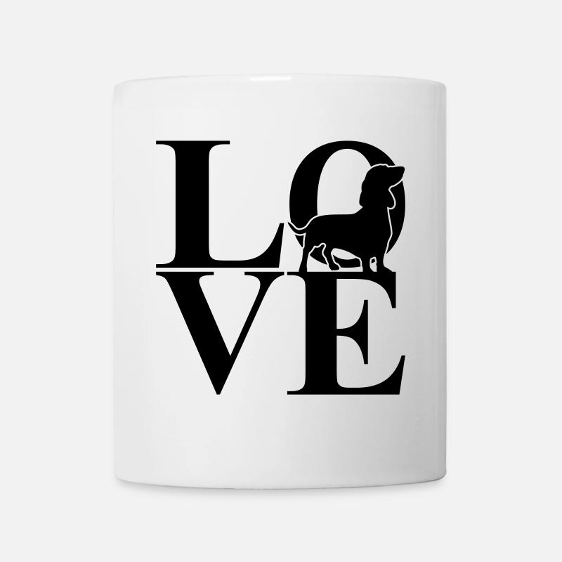 Dachshund Love Dog Motif - Mug - white