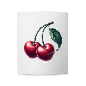Cerises en forme de cœur : l’amour en pleine forme - Mug blanc - blanc - Devant