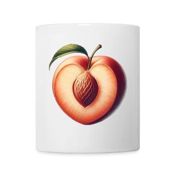 Pfirsich in Herzform: Schönheit der Frucht - Tasse - Weiß - Vorne