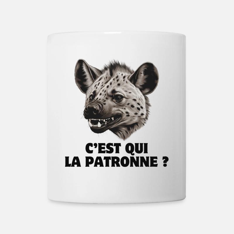 patronne, humour de bureau, hyène - Mug blanc - blanc