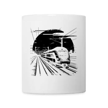 Eisenbahn Skizze - Tasse - Weiß - Vorne