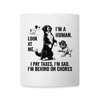 Dog Mocks Humans Funny Look At Me, I'm A Human - Mug - white - Front