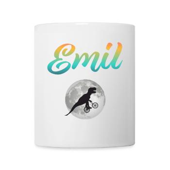 EMIL - Beautiful boy name with dinosaur - Mug - white - Front