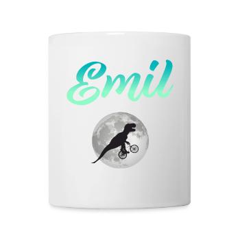 EMIL - Beautiful boy name with dinosaur - Mug - white - Front