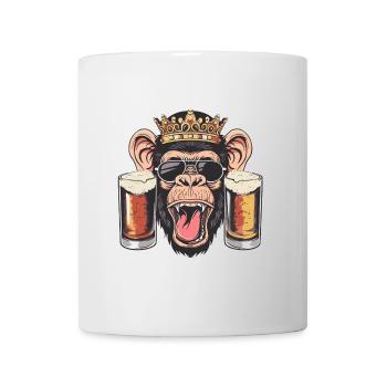 Bière de singe drôle - Mug blanc - blanc - Devant