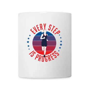 CalliLetters Chaque pas est un progrès Sandra Brezina - Mug blanc - blanc - Devant