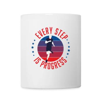 Coureur Chaque pas est un progrès - Mug blanc - blanc - Devant