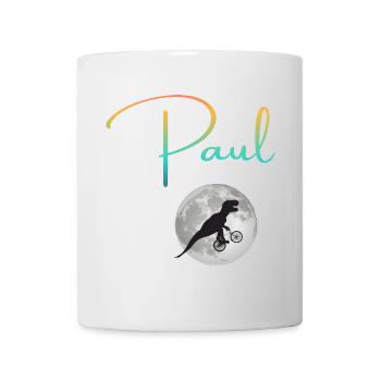PAUL - Schöner Jungen Name mit Dinosaurier - Tasse - Weiß - Vorne