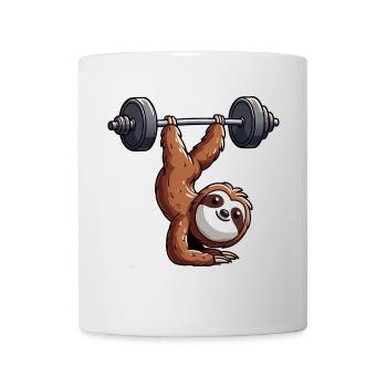 Faultier Workout Barbell Handstand Gym Fitness - Tasse - Weiß - Vorne