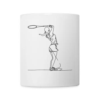Badminton Mädchen - Tasse - Weiß - Vorne