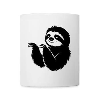 Cool paresseux silhouette portrait visage tête - Mug blanc - blanc - Devant