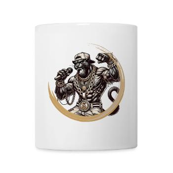 A muscular panther as a rapper, energy & style - Mug - white - Front