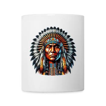 Amerikanisch, Indianer, Amerikaner - Tasse - Weiß - Vorne