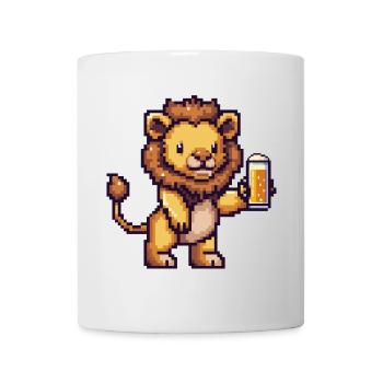 Löwe Bier Pixel - Tasse - Weiß - Vorne
