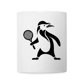 Pinguin Tennis Tennisspieler Silhouette - Tasse - Weiß - Vorne