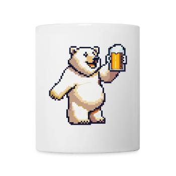 Polar Bear Beer Pixel - Mug - white - Front