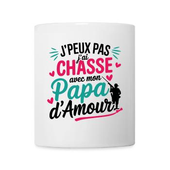 Chasse avec Papa d'Amour ❤️ - Mug blanc - blanc - Devant