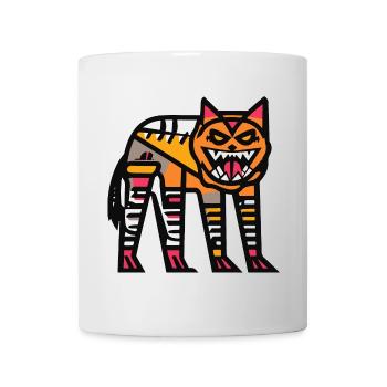 Loup Halloween Bande Dessinée Drôle - Mug blanc - blanc - Devant