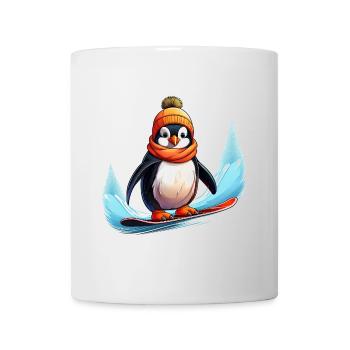 Pingouin Snowboard - Mug blanc - blanc - Devant