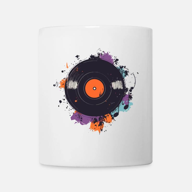 90s Schallplatte Musik Retro 80s Vintage - Tasse - Weiß