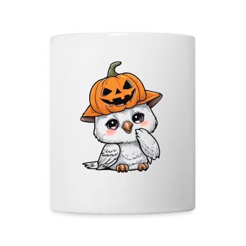 Süße Halloween Eule Schnee-Eule Kürbis Cartoon - Tasse - Weiß - Vorne