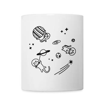 Cats Universe | Katzen Universum | Skizze Line Art - Tasse - Weiß - Vorne