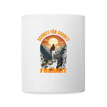 Schritt für Schritt Freiheit - Tasse - Weiß - Vorne