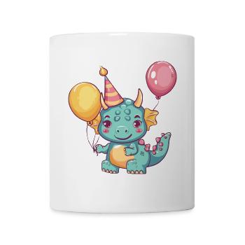 Dinosaurier triceratops Geburtstag Comic - Tasse - Weiß - Vorne