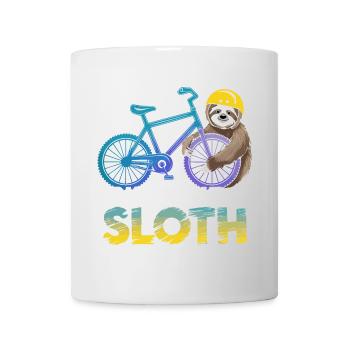 Faultier Biker mit Helm - Tasse - Weiß - Vorne