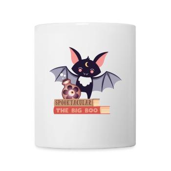 Chauve-souris sur pile de livres - Mug blanc - blanc - Devant