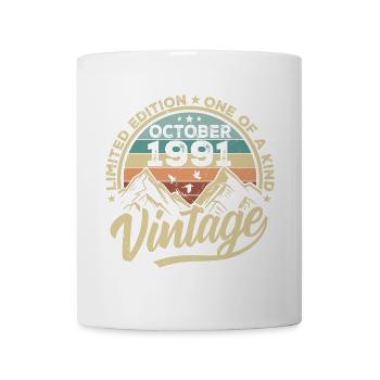 Octobre 1991 Anniversaire 1991 Né en octobre 1991 - Mug blanc - blanc - Devant
