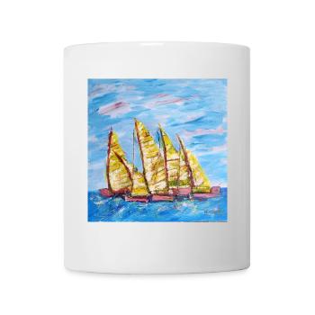 Fjordboot Segelregatte - Tasse - Weiß - Vorne