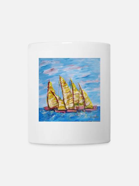 Fjordboot Segelregatte - Tasse - Weiß