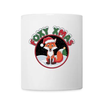 Foxy Xmas Christmas Fox Santa Hat Funny - Mug - white - Front