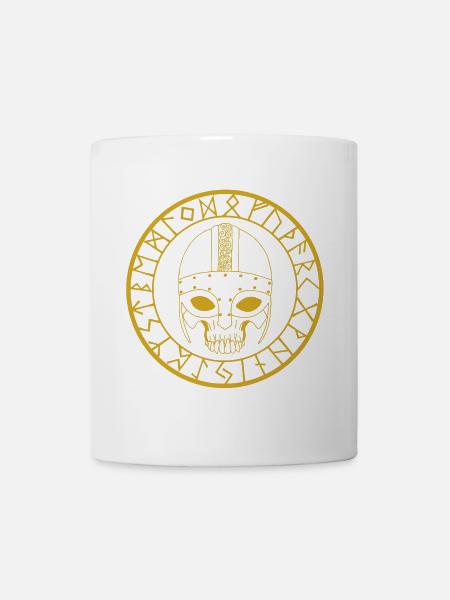Wikinger Schädel (Gold) - Tasse - Weiß