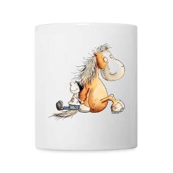 Cheval drôle avec motif de cheval de cavalier pour cavaliers - Mug blanc - blanc - Devant